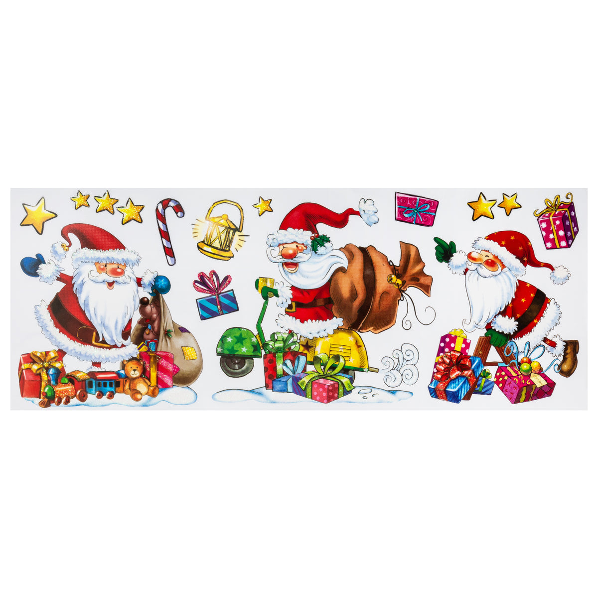 Décoration vitre paillettes banderoles Père Noël/bn – Atmosphera – 60 cm