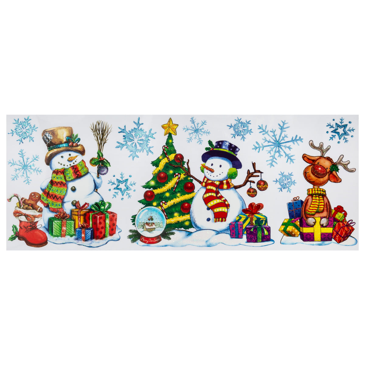 Décoration vitre paillettes banderoles Père Noël/bn – Atmosphera – 60 cm