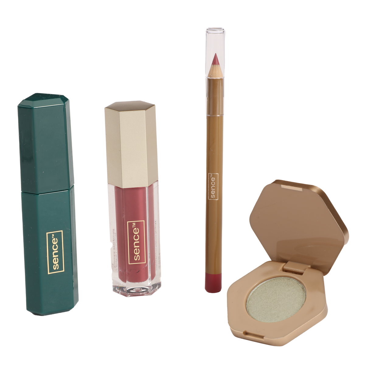 Coffret maquillage Sence fard, gloss, mascara et crayon à lèvres – 4 pièces