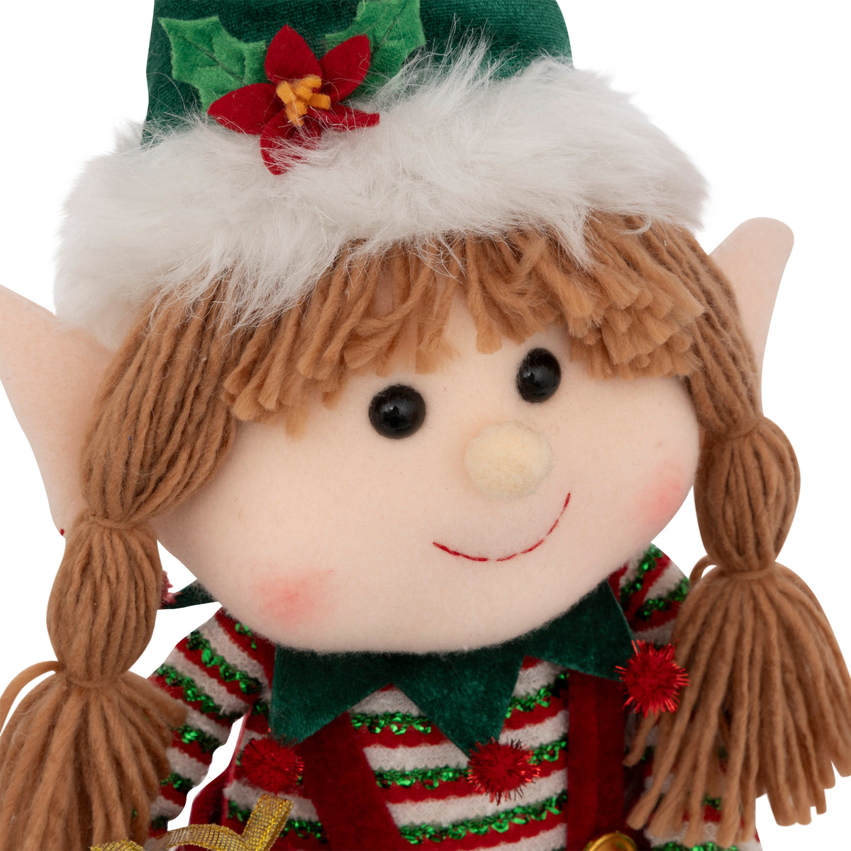 Lutin filou assis de Noël Atmosphera – H. 68 cm, 2 modèles assortis