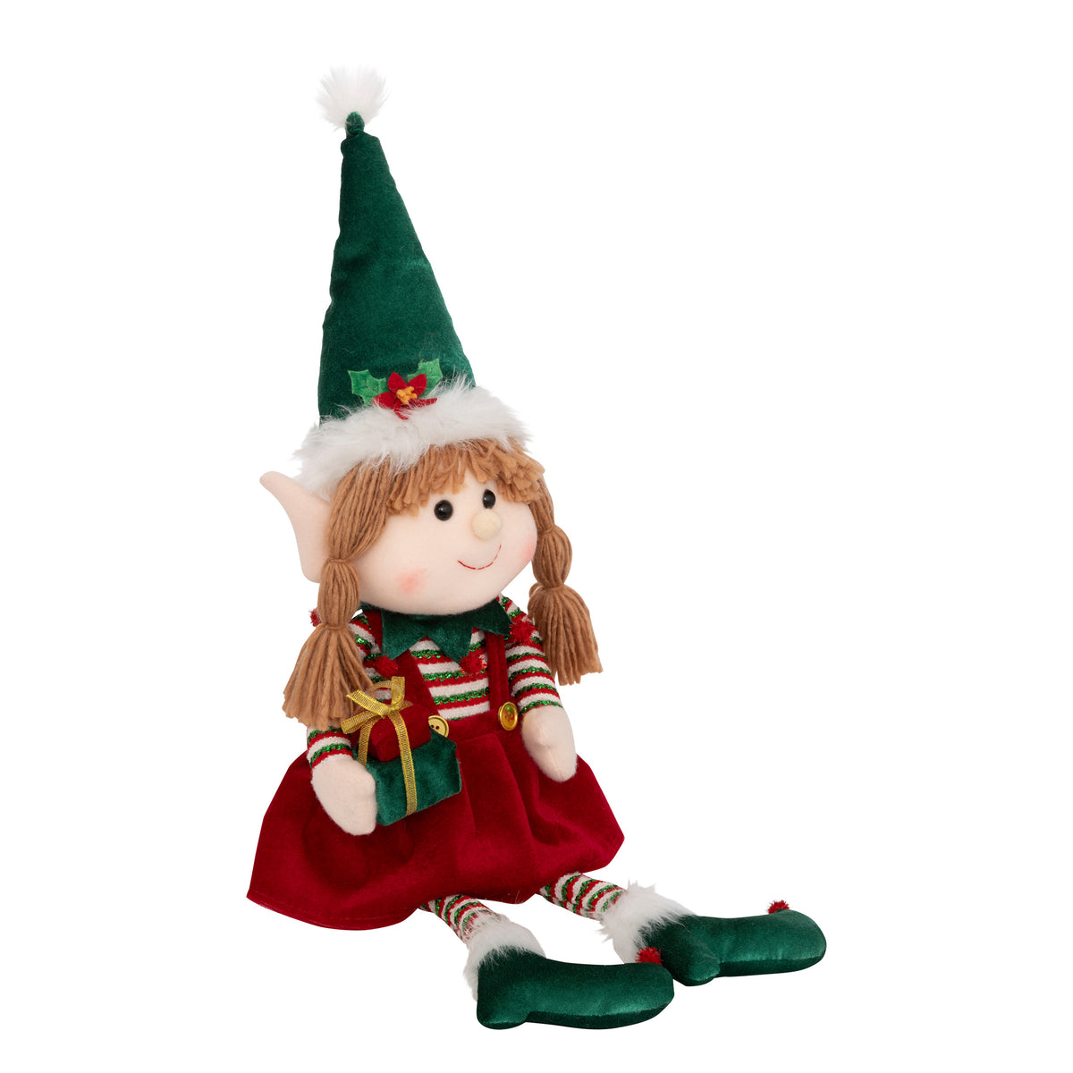 Lutin filou assis de Noël Atmosphera – H. 68 cm, 2 modèles assortis