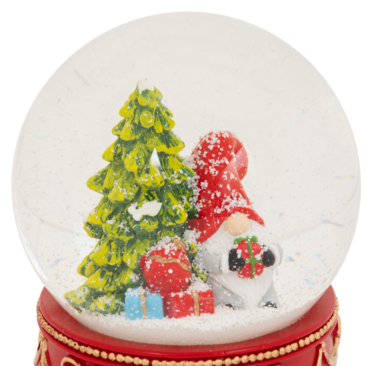 Boule à neige en verre Gnome Père Noël 10 cm