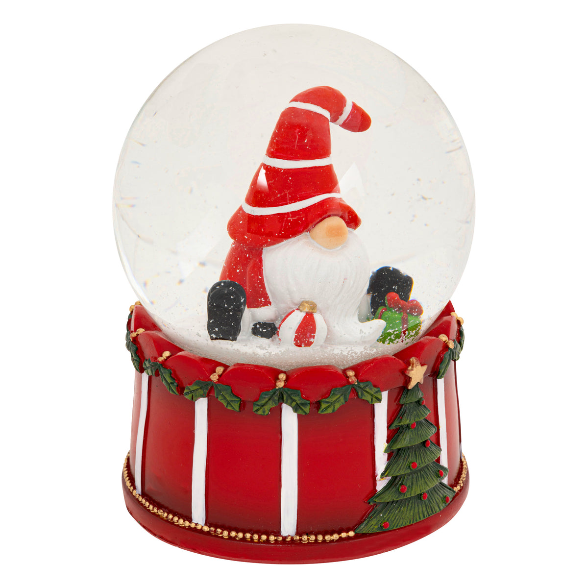 Boule à neige en verre Gnome Père Noël 10 cm