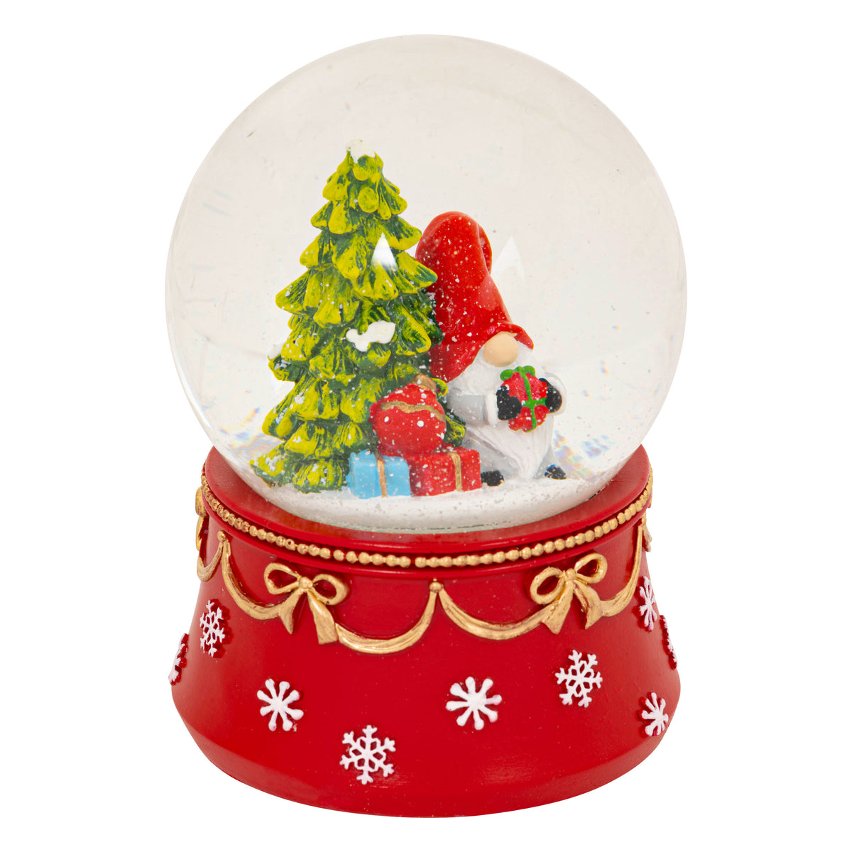 Boule à neige en verre Gnome Père Noël 10 cm