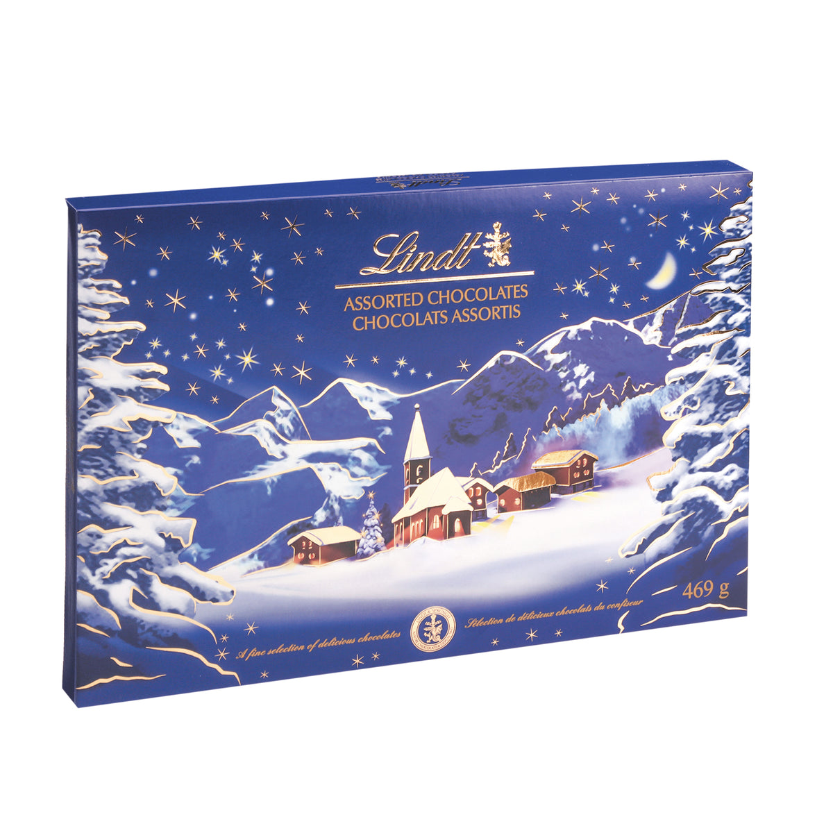Boite de chocolats paysage de Noël