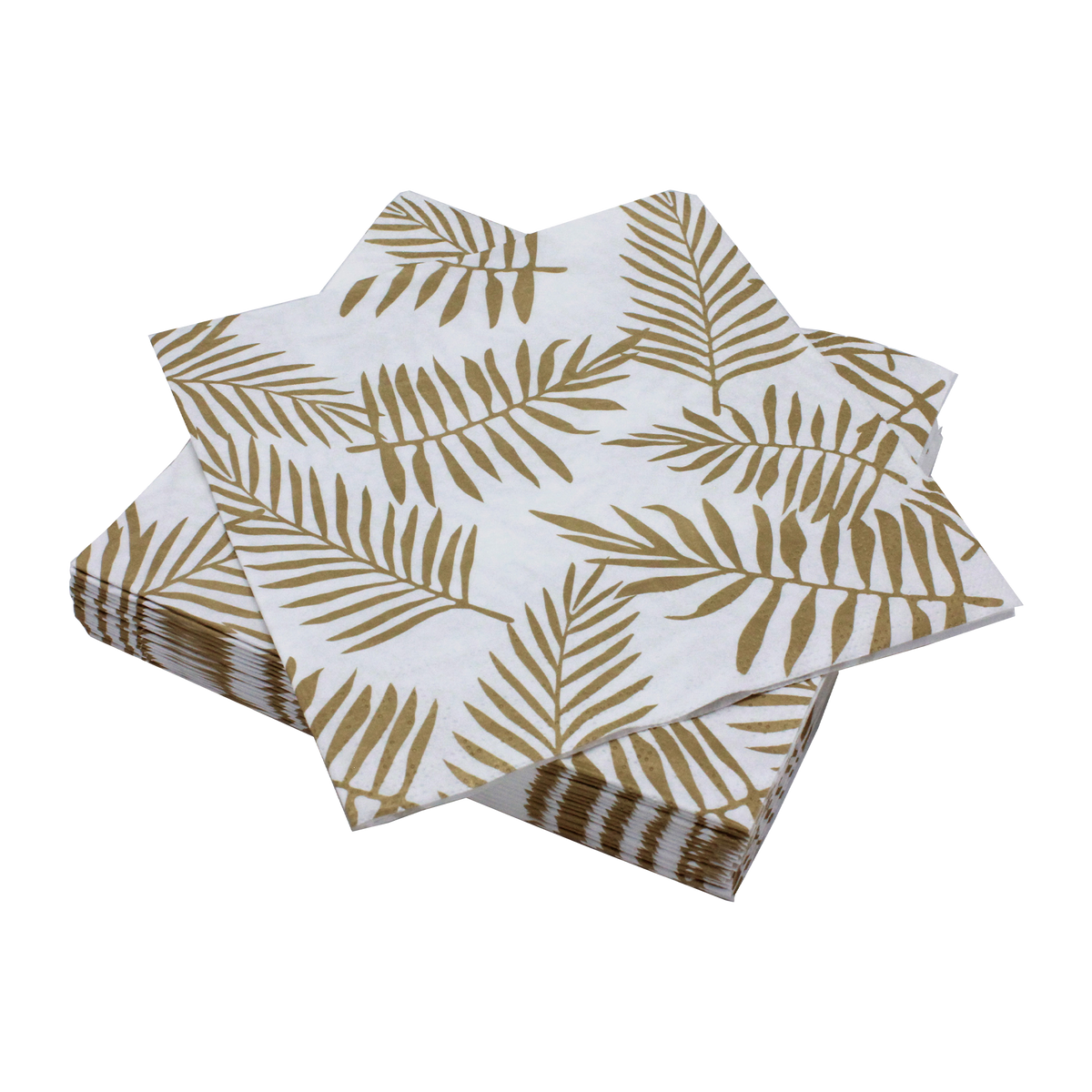 50 serviettes en ouate gold palm