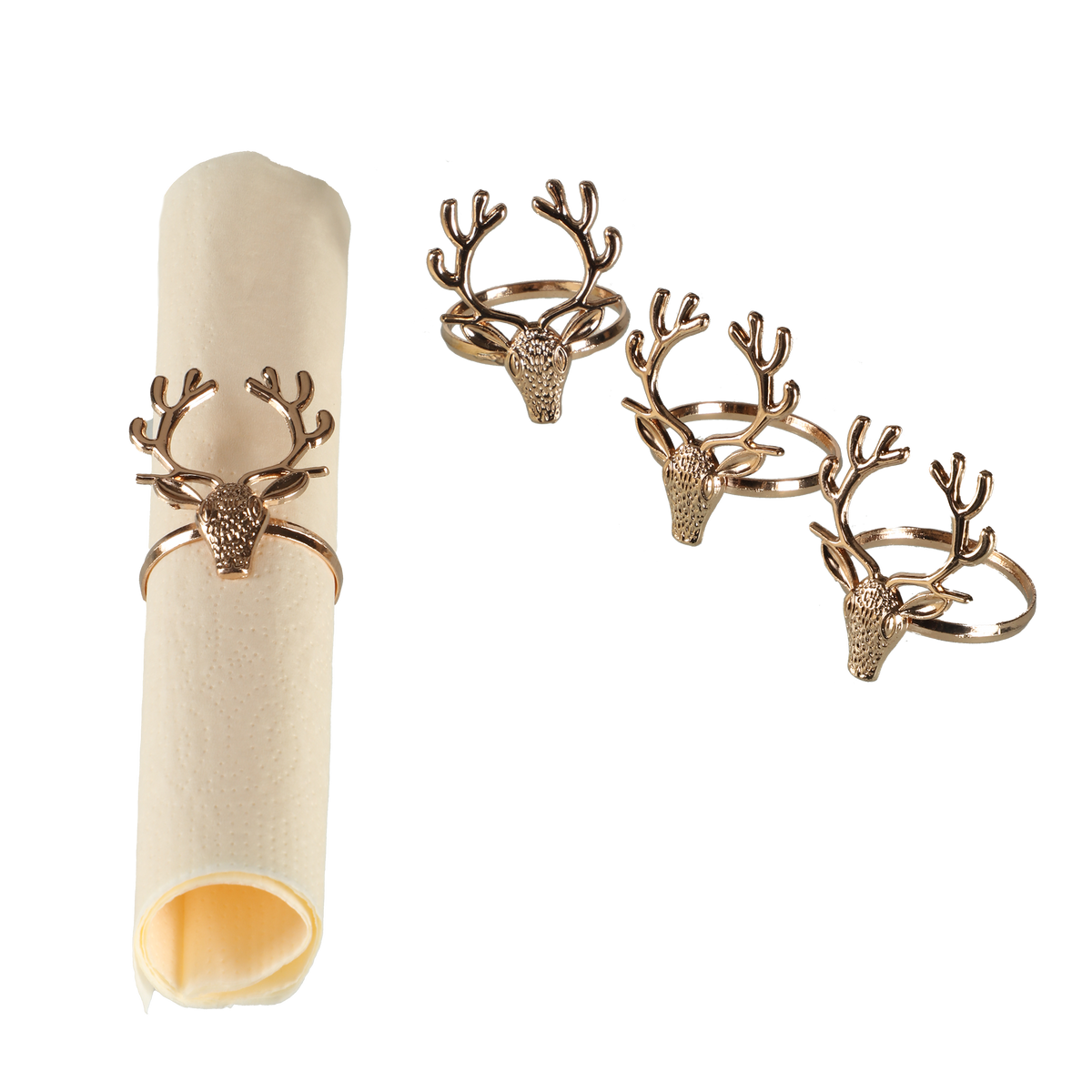 4 ronds de serviette cerf