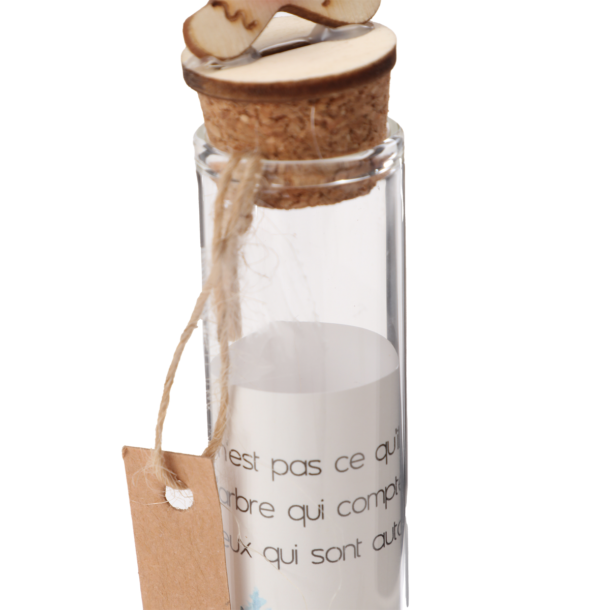 Bouteille à vœux de Noel en verre