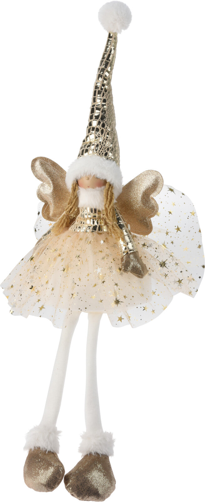 Ange fille à LED 60 cm doré