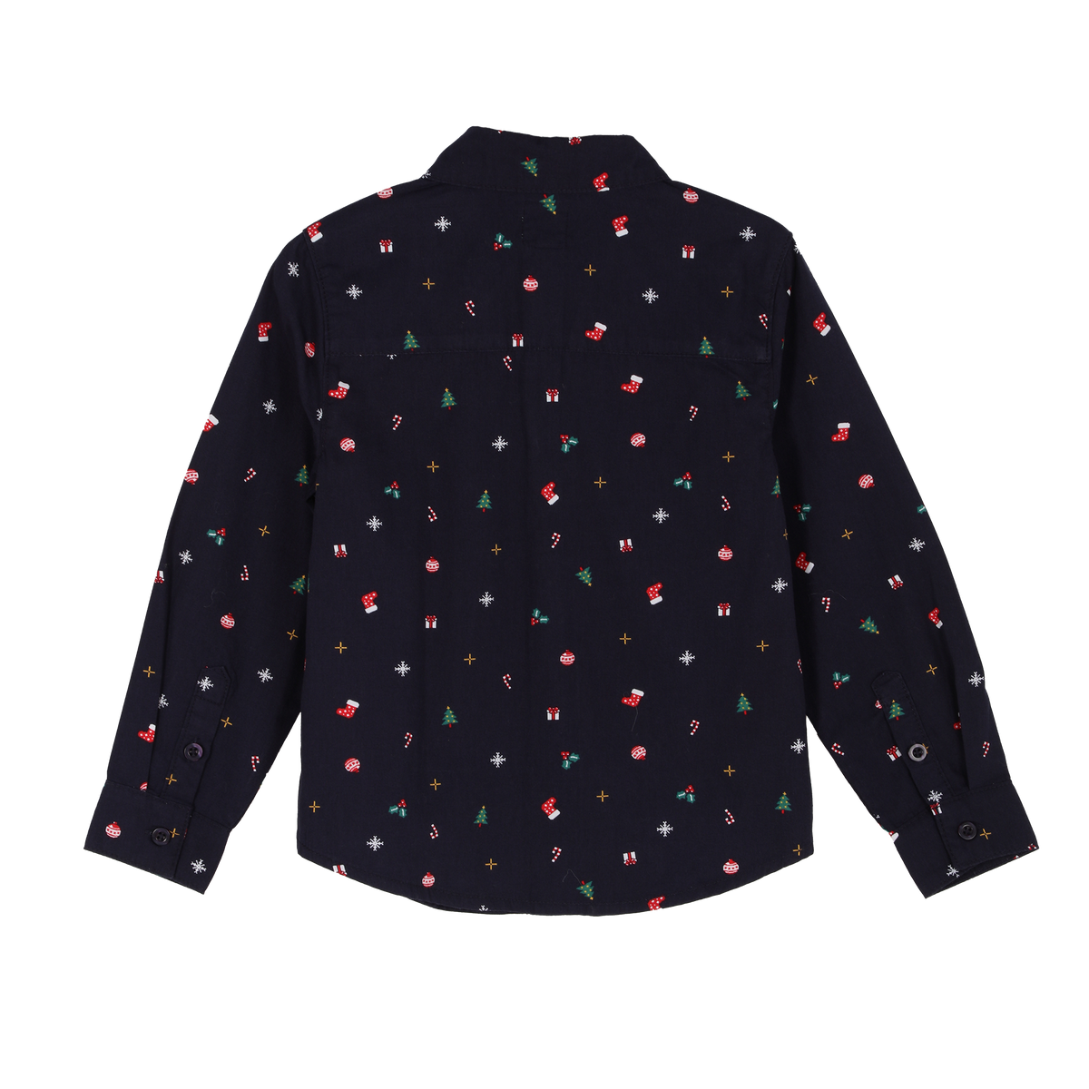 Chemise motifs Noël 3/12 ans - Bleu foncé