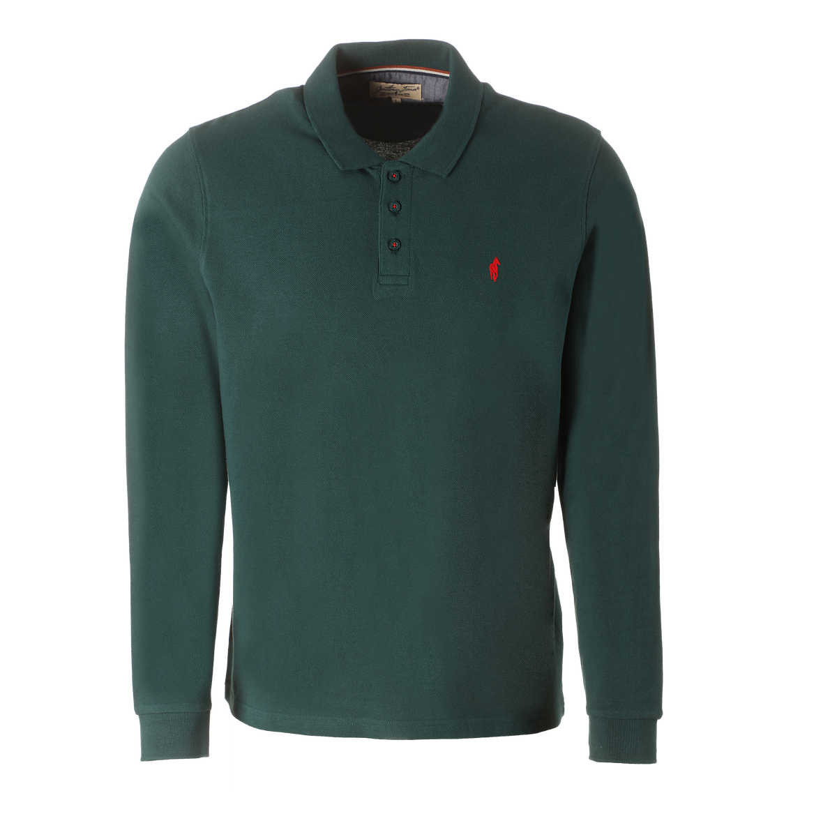 Polo piqué homme manches longues Gentleman Farmer vert foncé – tailles S à XXL