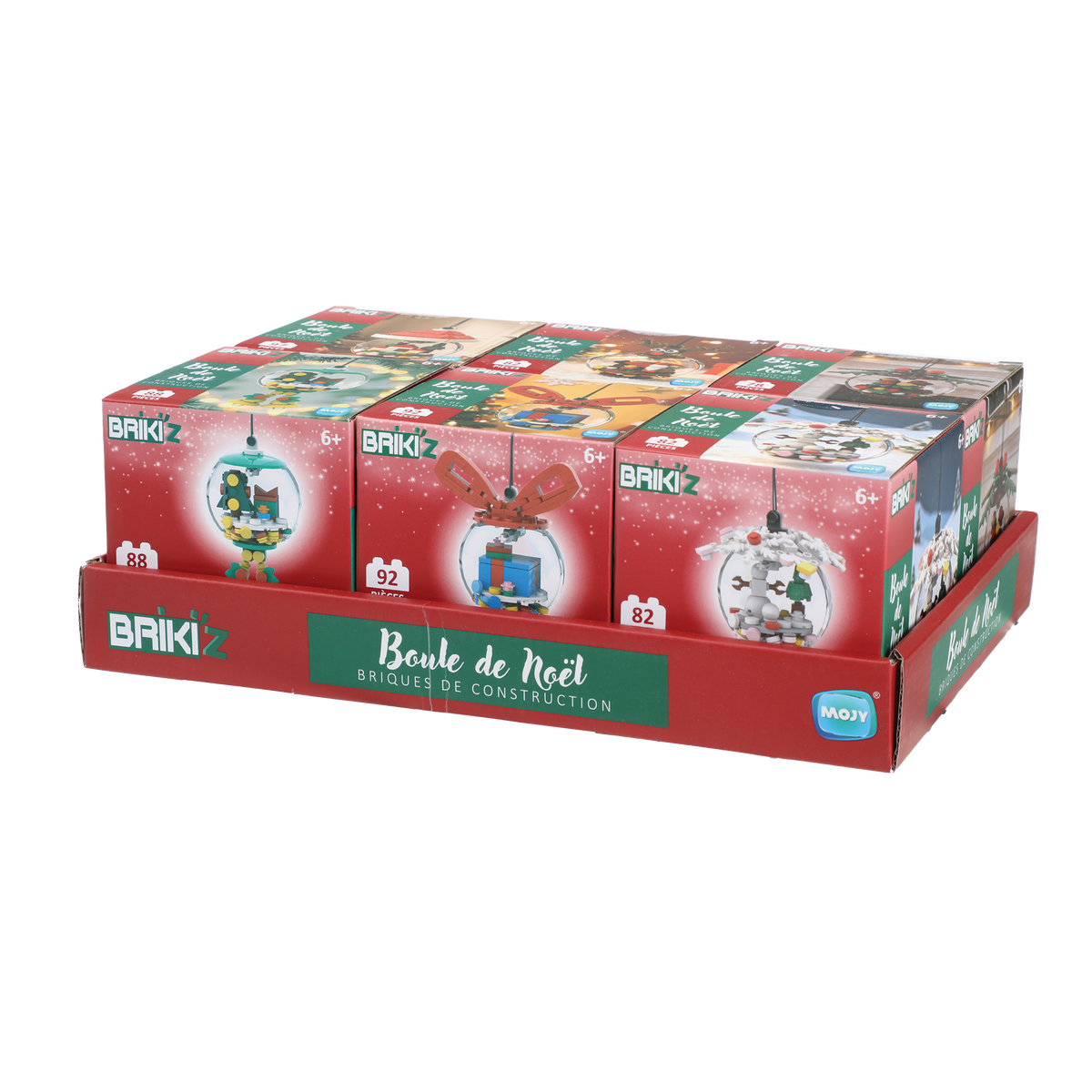 Boule de Noël à construire en briques Mojy – modèles assortis
