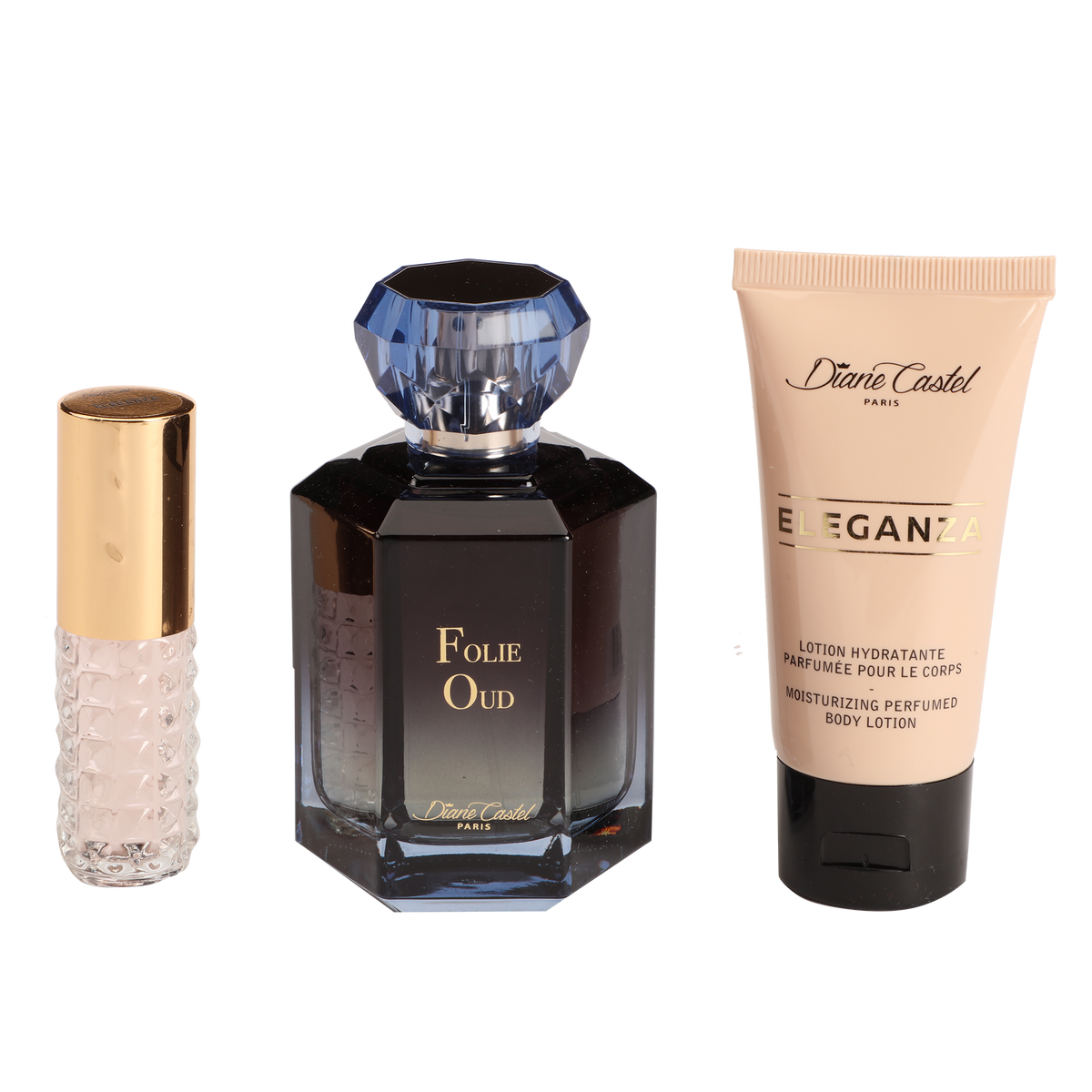 Coffret parfum Folie Oud Diane Castel eau de parfum et lotion corps – 3 pièces