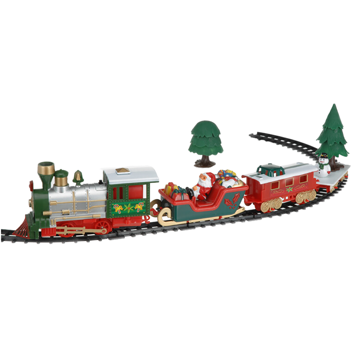 Train de Noël avec musique et LED 283 cm