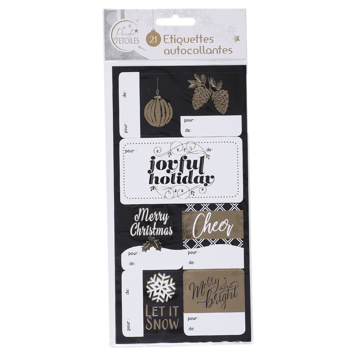 21 étiquettes autocollantes de Noël