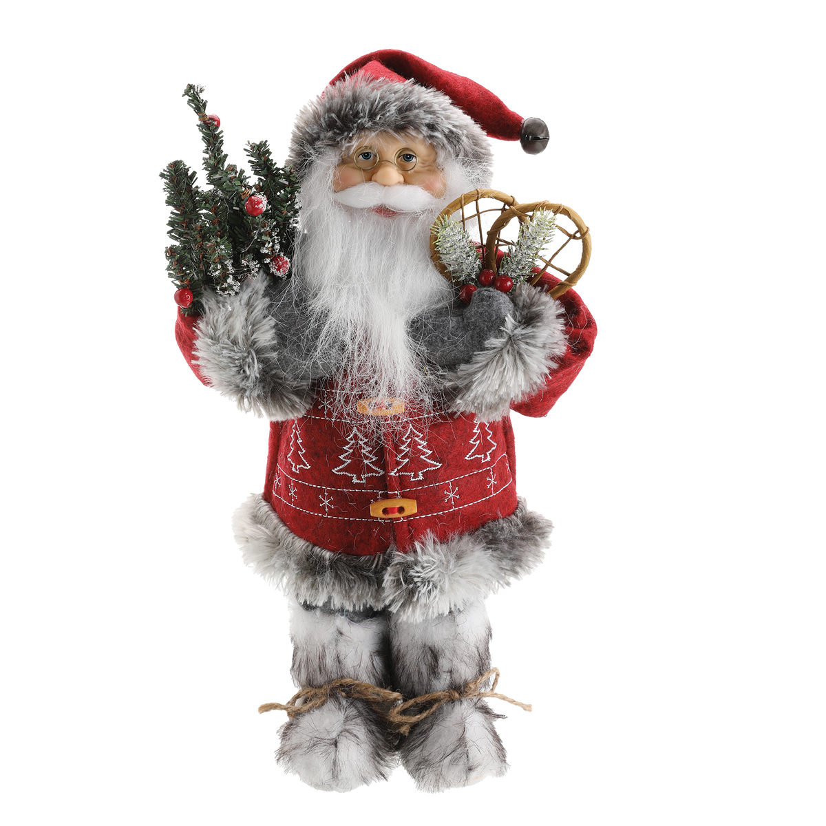 Décoration père-noël 40cm - Gris