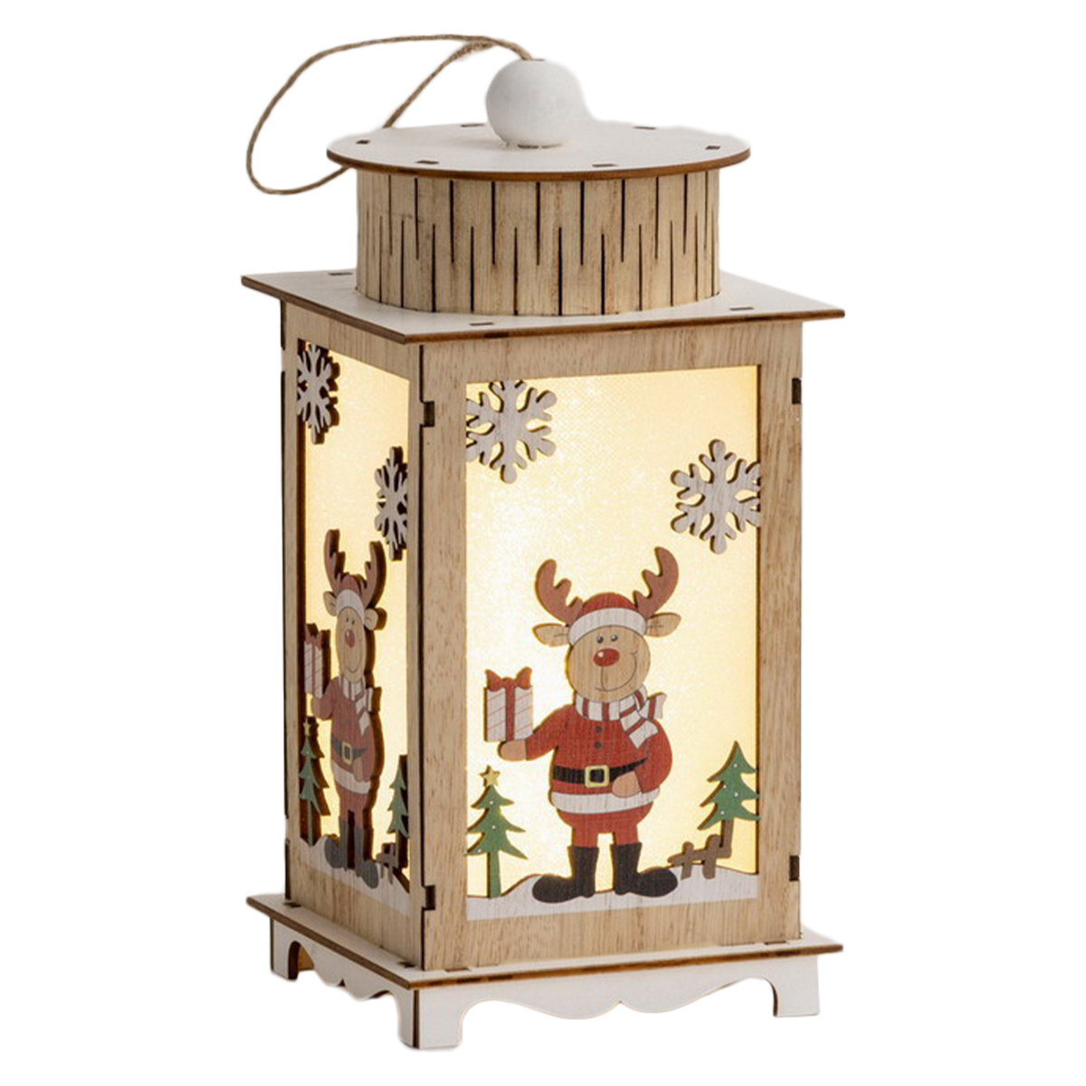 Lanterne renne cadeau lumineux