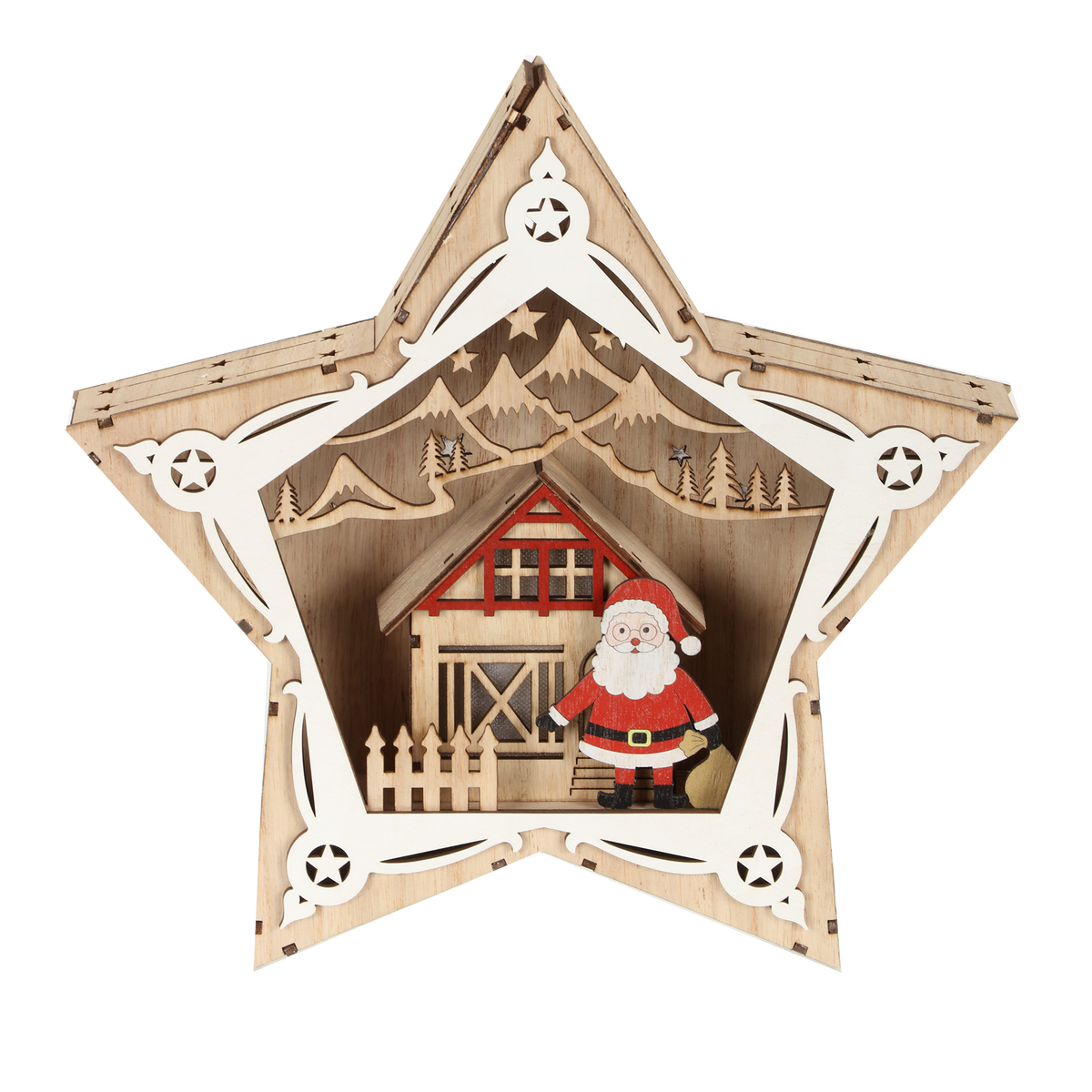 Etoile bois montagne de Noël