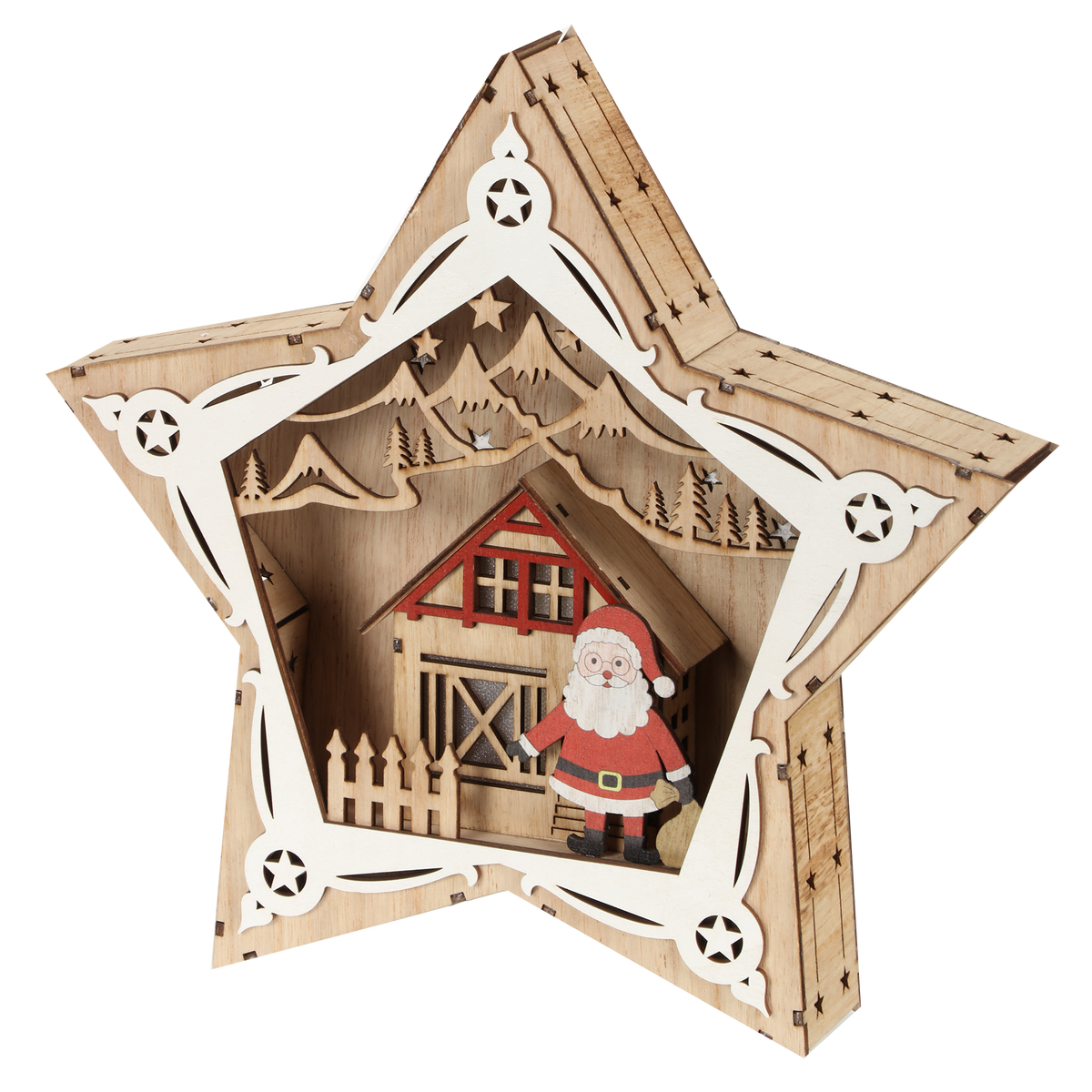 Etoile bois montagne de Noël