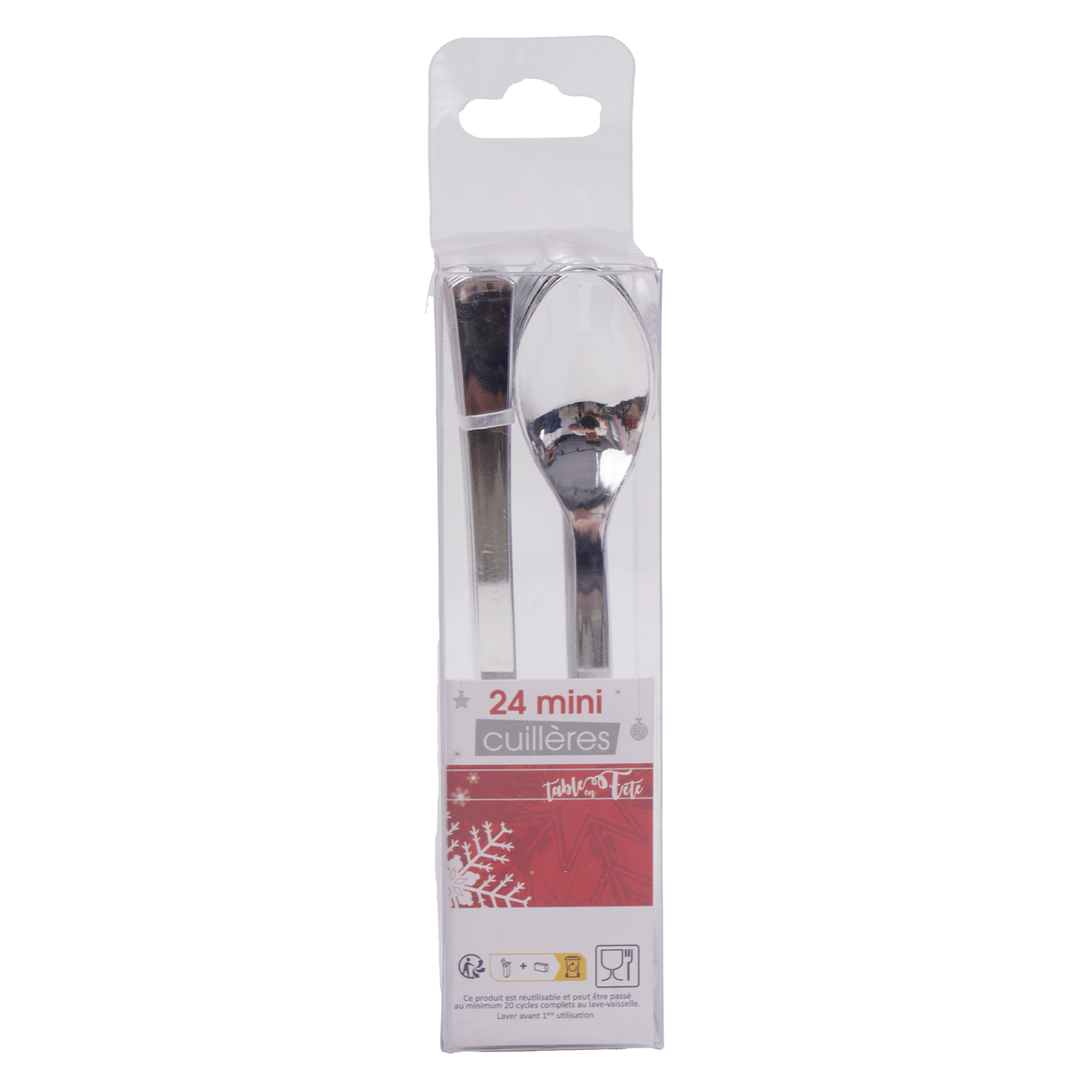 Lot de 24 mini verrines en plastique argent
