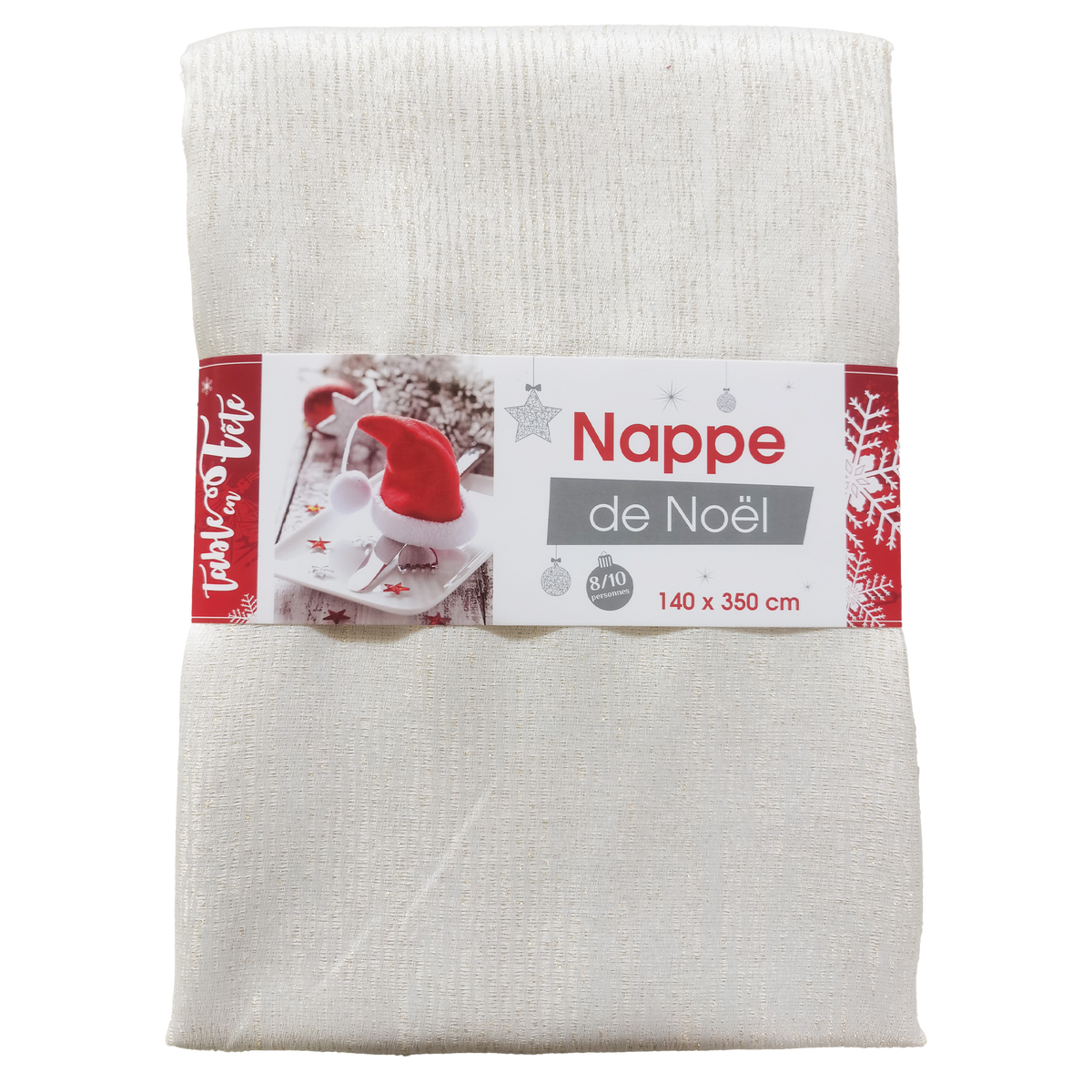 Nappe damassée lurex Chine  - Argent