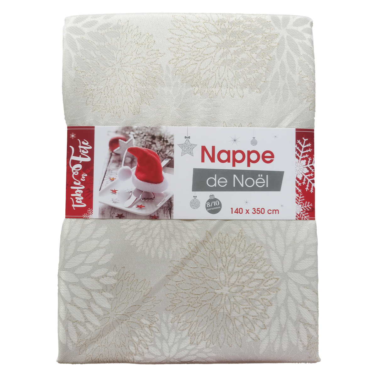 Nappe damassée polyester lurex Floral