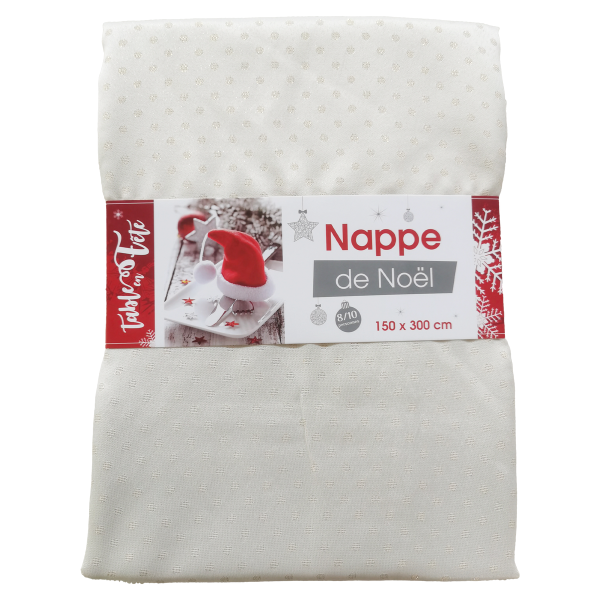 Nappe damassée polyester lurex Pois  - Or