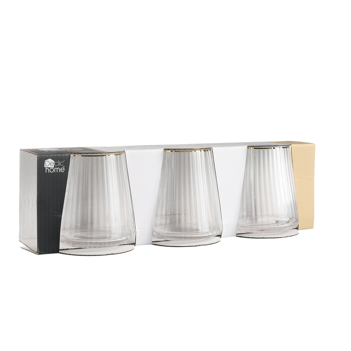 3 verres à eau bord doré