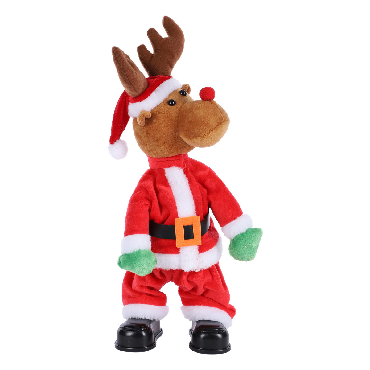 Peluche de Noël dansante Poudre d’Étoile – 3 modèles, 13,5 × 10 × H. 30 cm - Marron