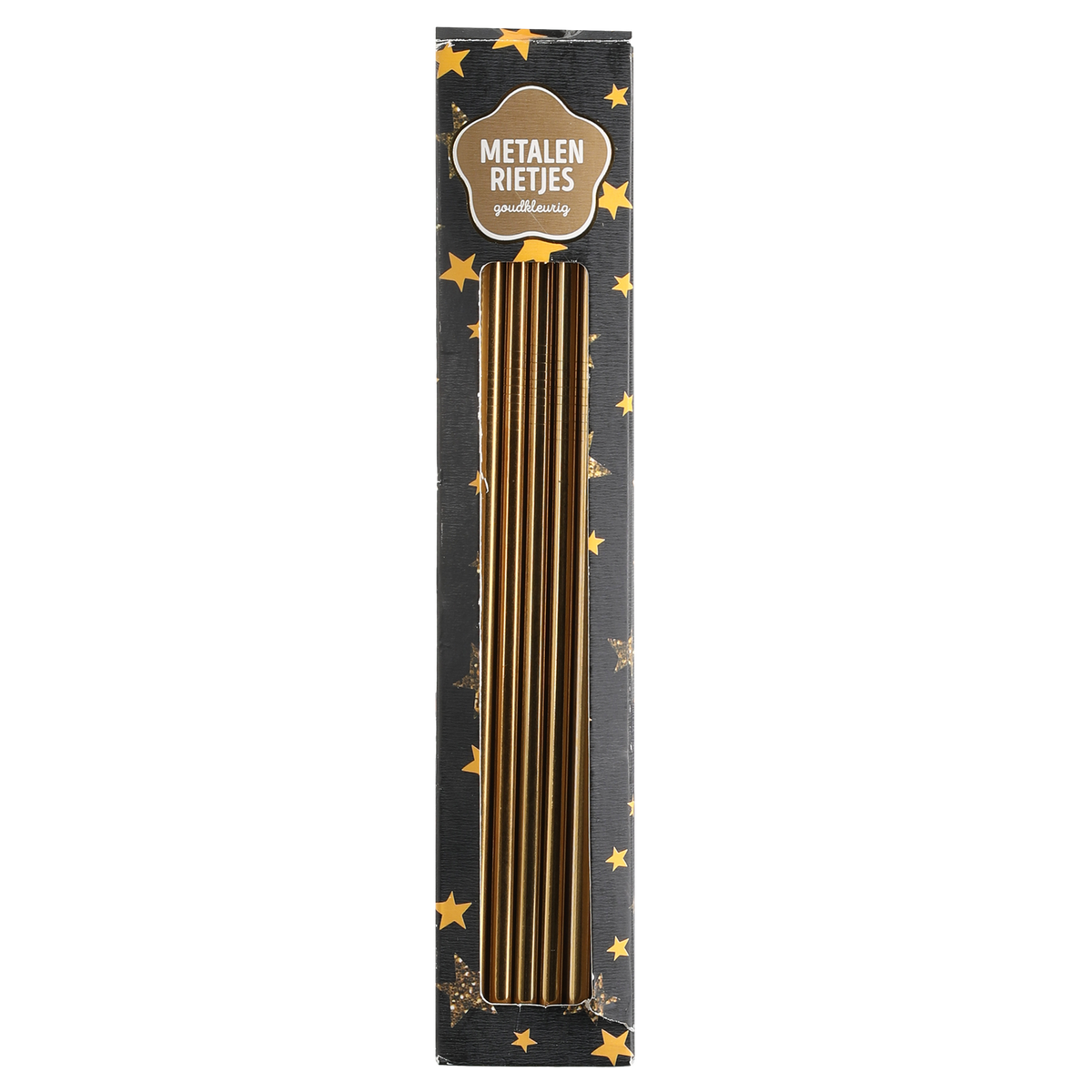 7 pailles dorées en inox