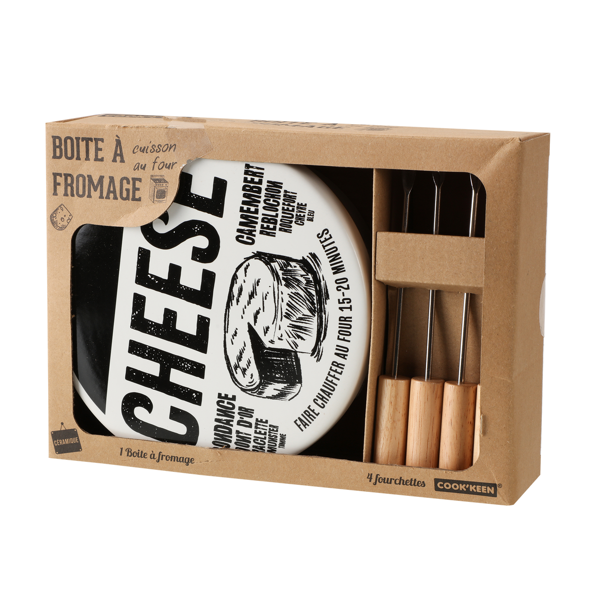 Coffret boite à fromage + 4 fourchettes