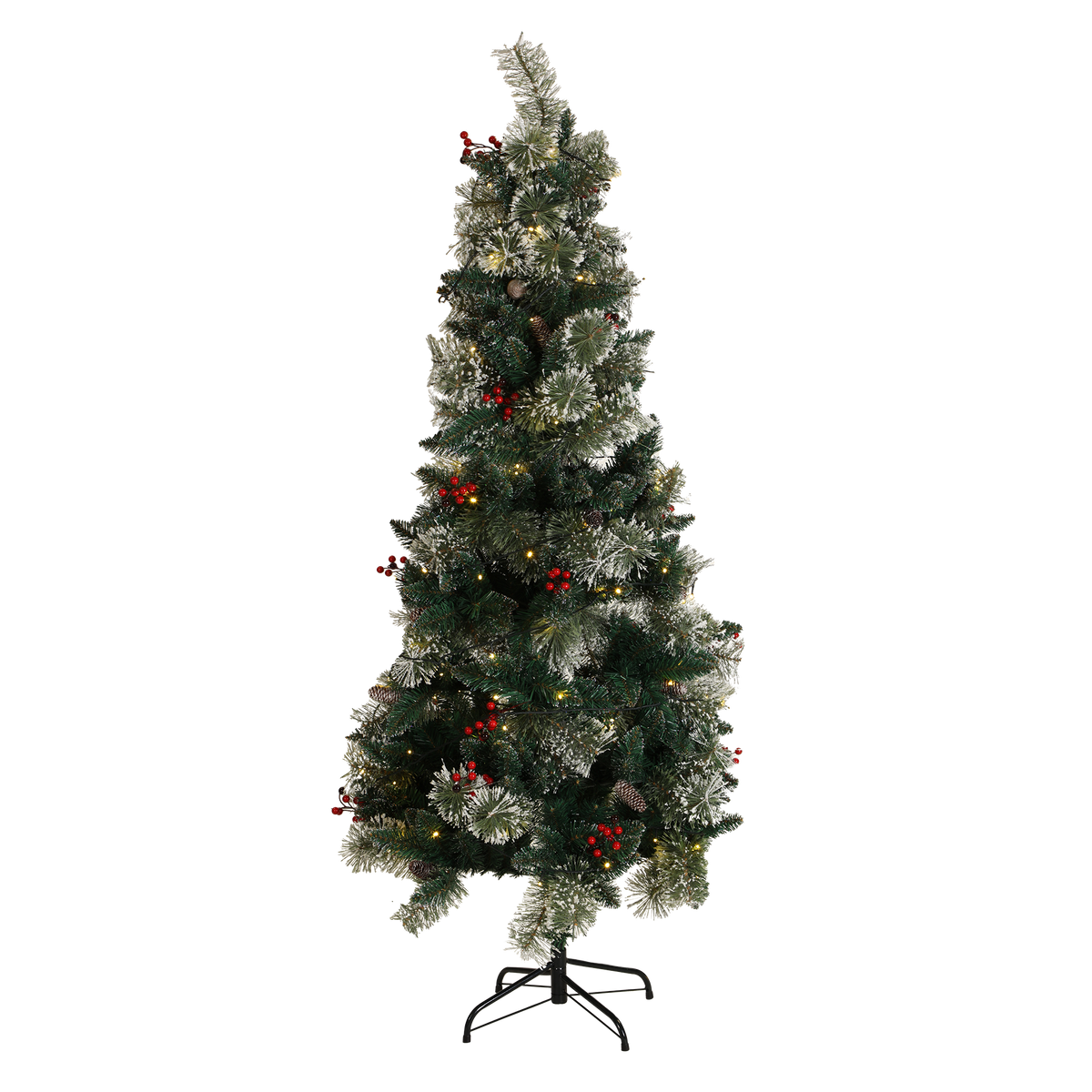 Sapin de noël floqué Lumineux