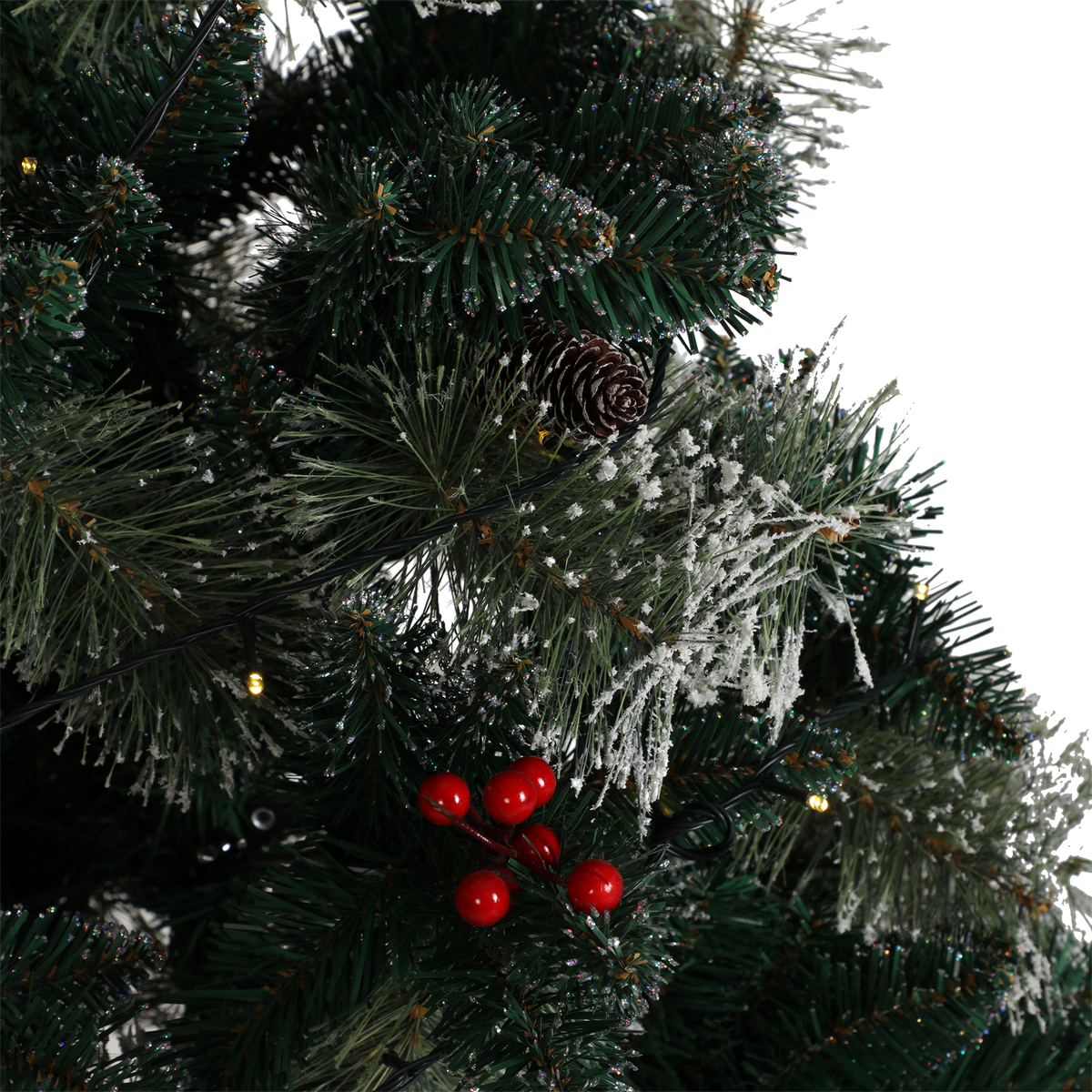 Sapin de noël floqué Lumineux