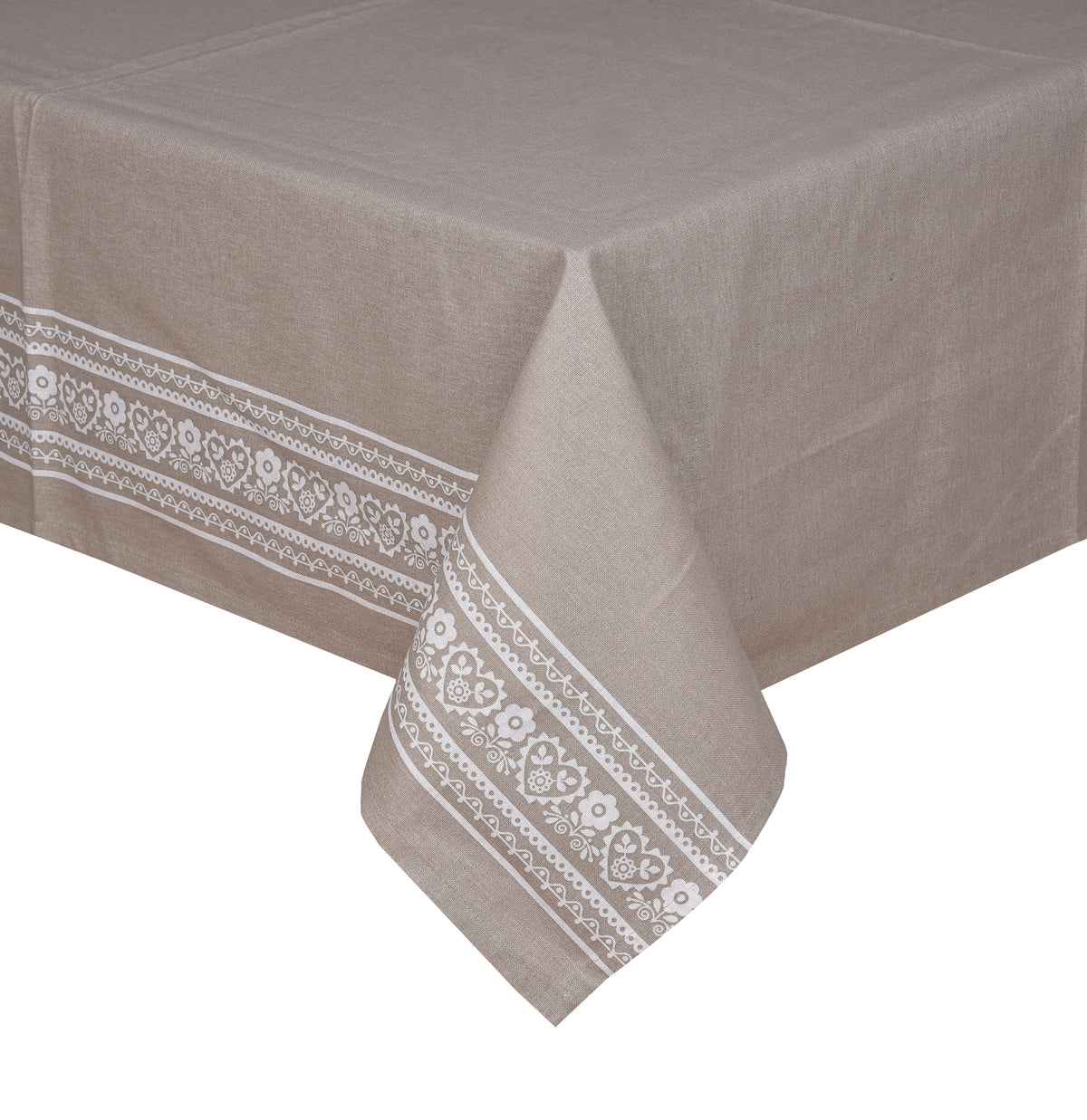 Nappe imprimée cœur Déclic Home 100 % coton – 140 × 280 cm - Rouge