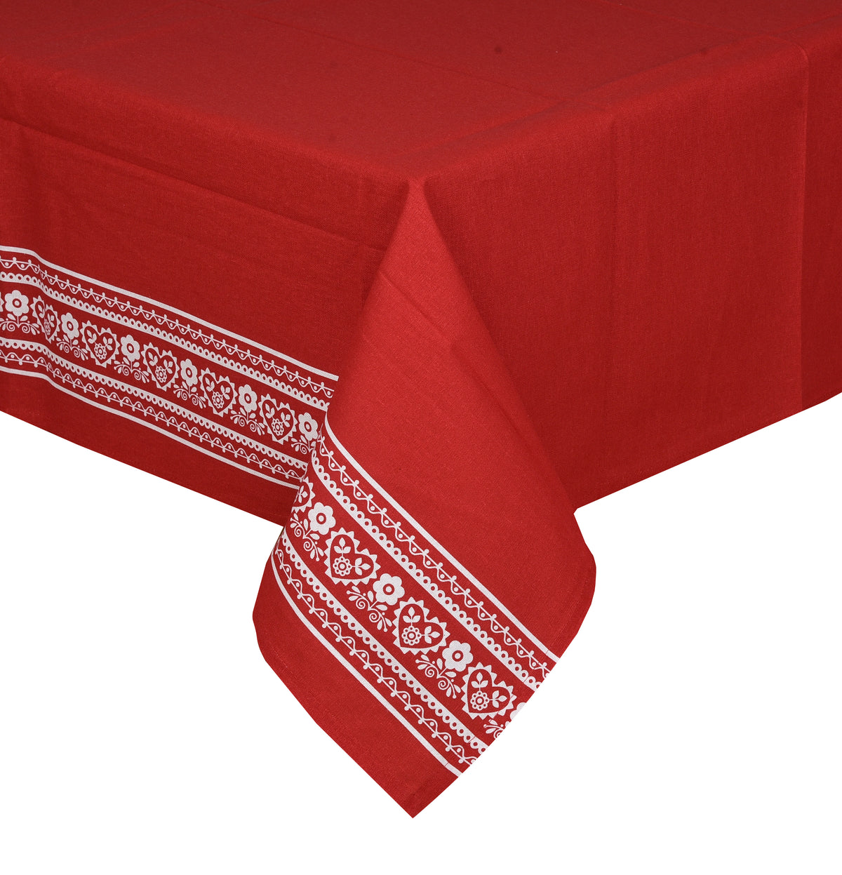 Nappe imprimée cœur Déclic Home 100 % coton – 140 × 280 cm - Gris