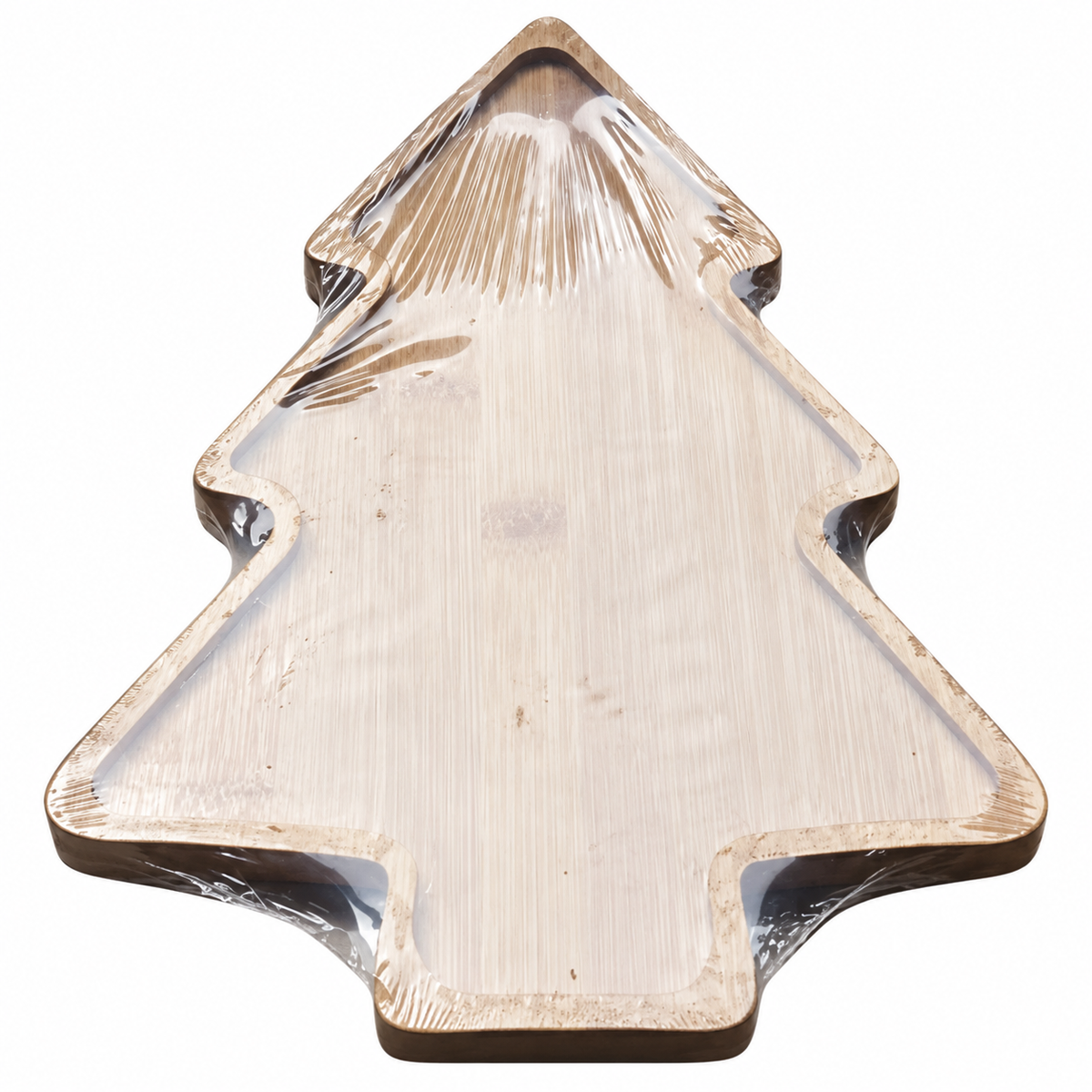 PLATEAU EN BAMBOU FORME NOEL 2ASST