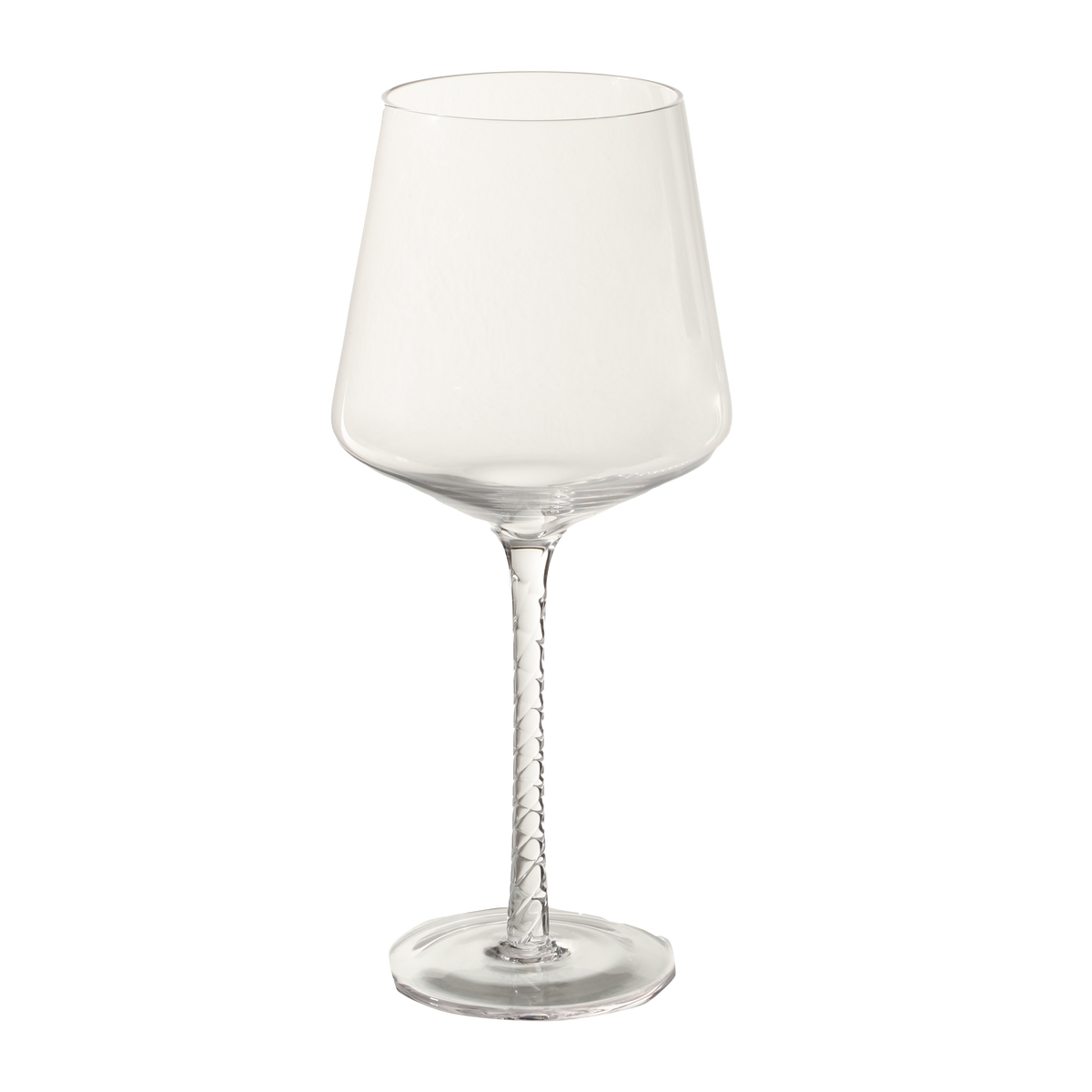 3 verres à vin pied torsadé