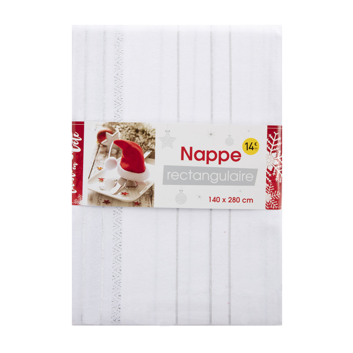 Nappe de Noël motif fils argentés