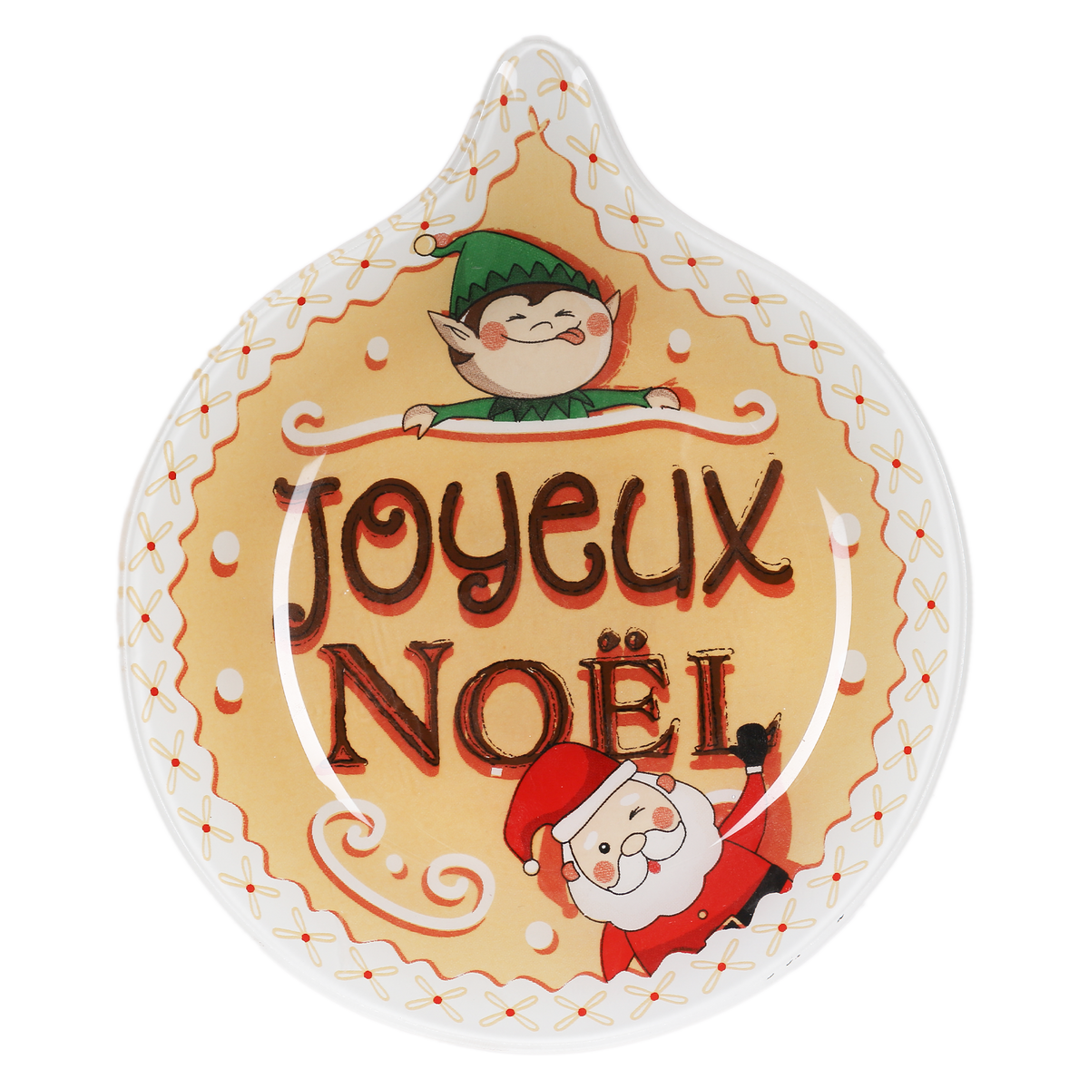 Plat boule de Noël - Beige