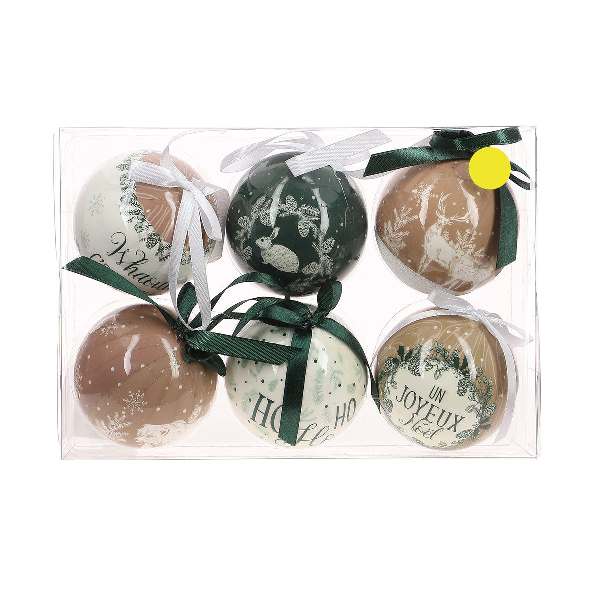 Lot de 6 boules de Noël  - Beige
