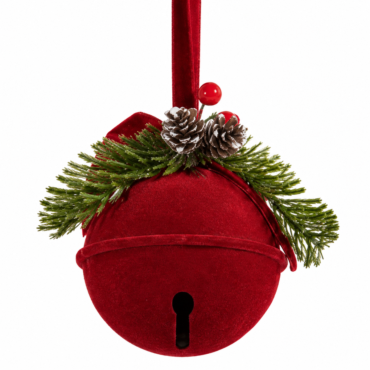 Cloche de Noël en velours – 8 × 20 cm