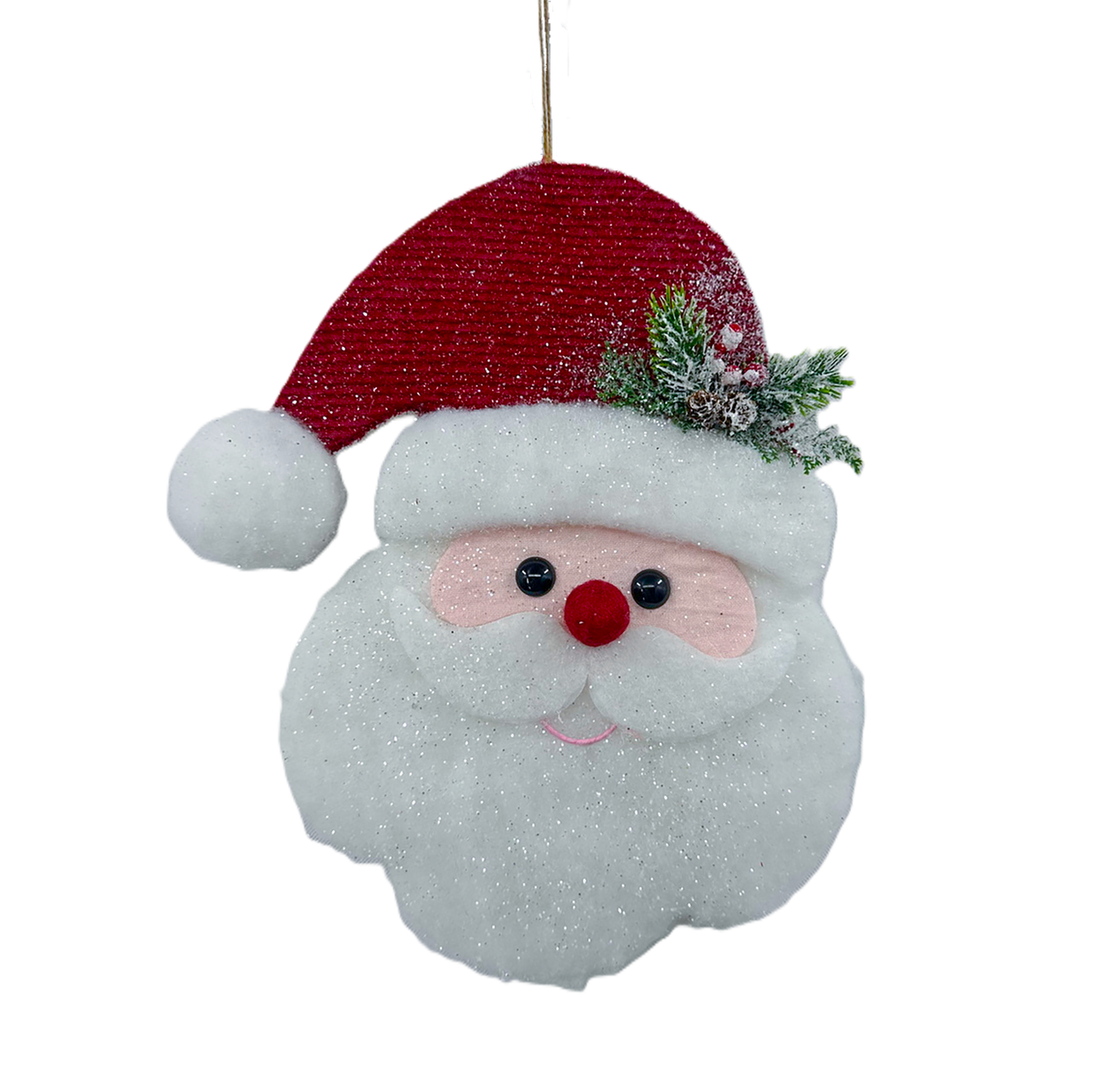 Tête de Père Noël en feutrine 35x5x40 cm