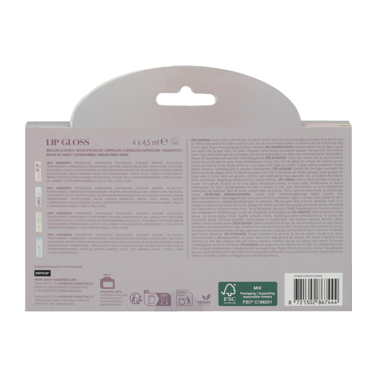 Coffret gloss à lèvres Divine Dreams - 4 pièces