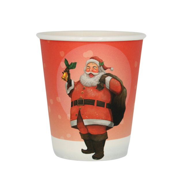 Lot de 10 gobelets en carton 25 cl Père Noël traditionnel