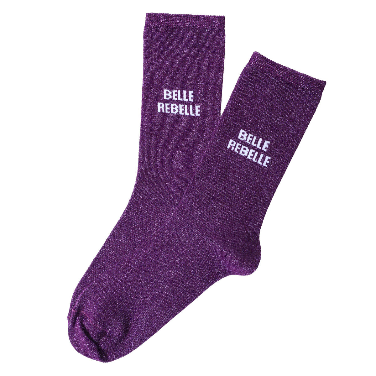 Paire de chaussette paillette avec message - Gris