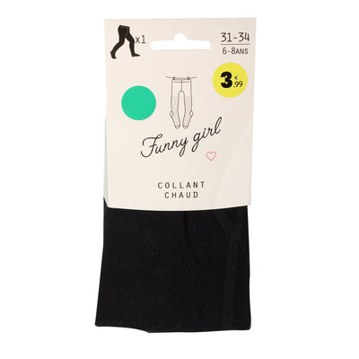 Paire de collant uni en coton - Noir